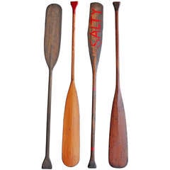 Collection Of Vintage Wooden Oars