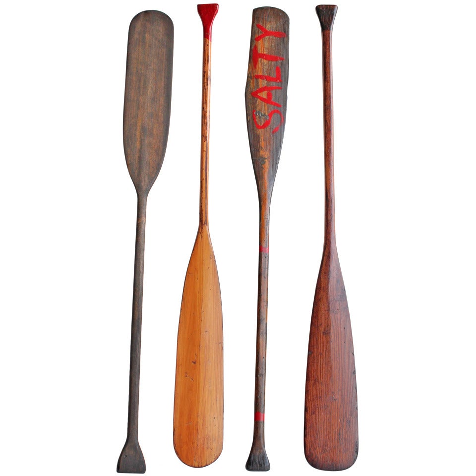 Collection Of Vintage Wooden Oars