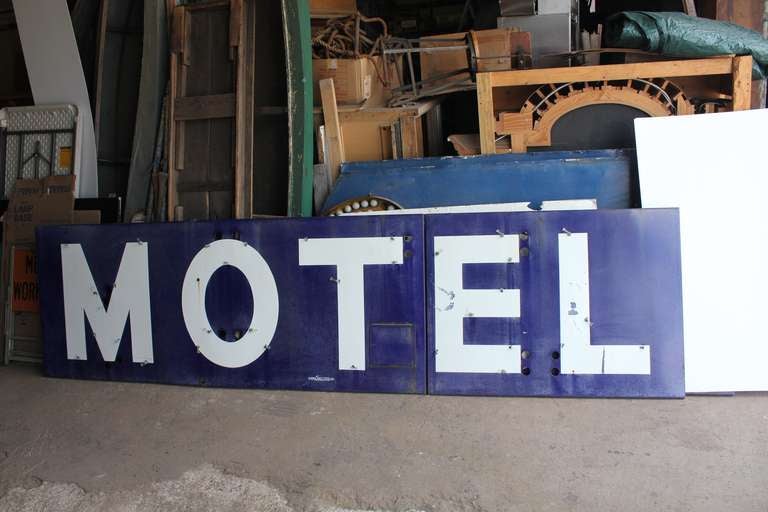 Giant 1930's Porcelain Sign Motel