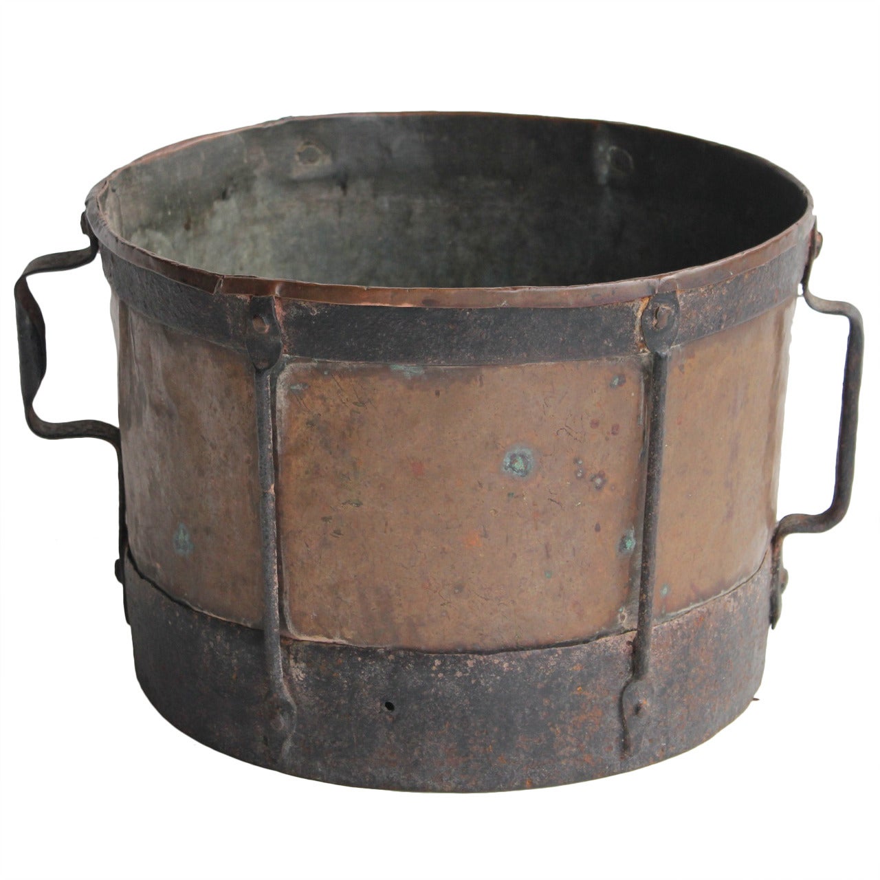 Antique Original English Copper & Iron Pot For Sale