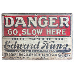 Large Folk Art "Danger" Sign