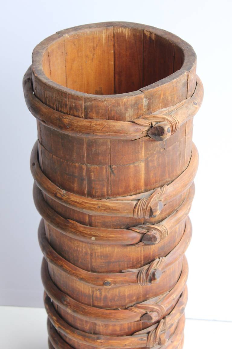 Antique Folk Art, Wood Umbrella Stand at 1stdibs