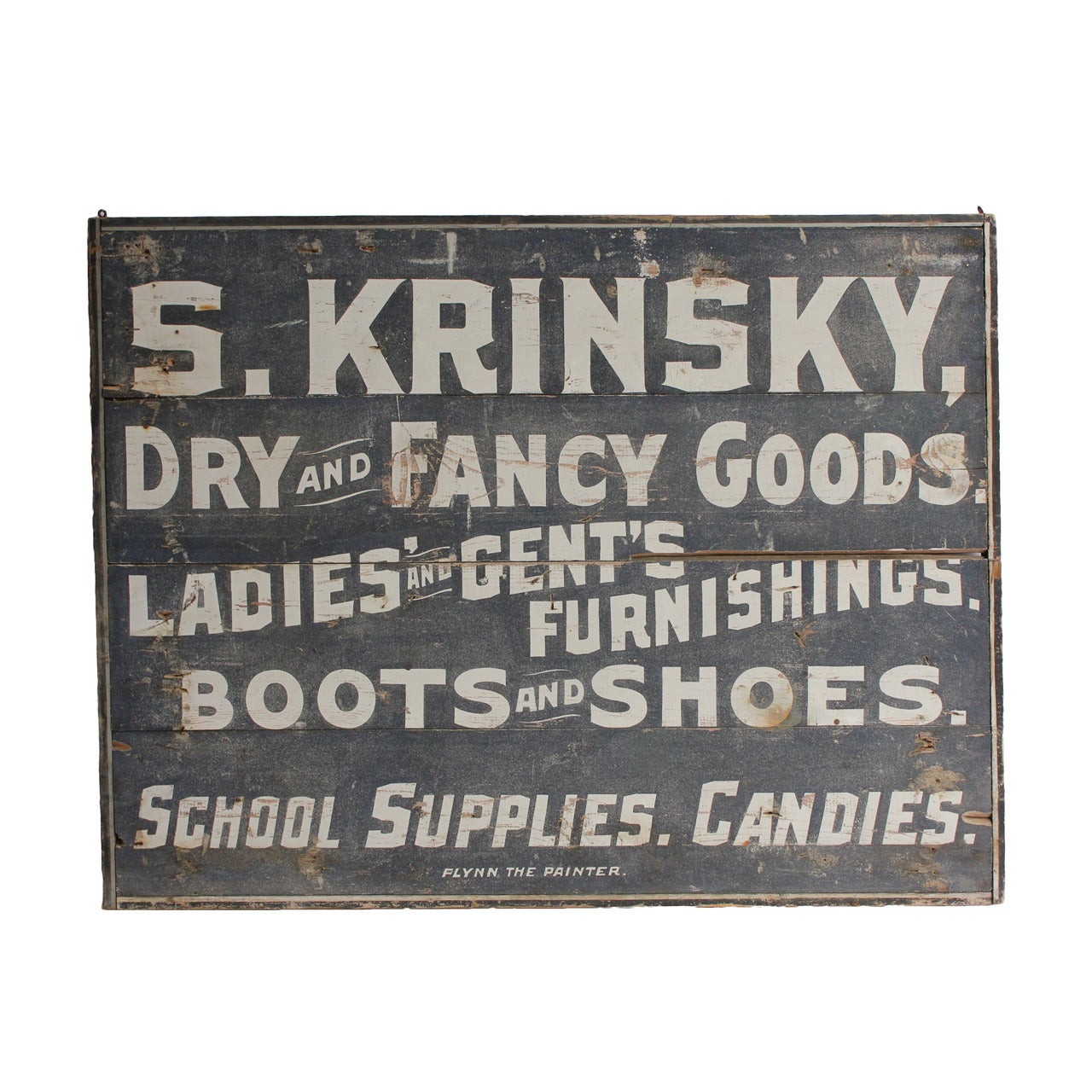 Folk Art Wood "Dry and Fancy Goods" Sign For Sale