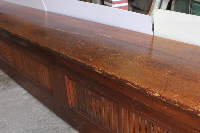 Amazing original American 16ft long antique wood store counter.