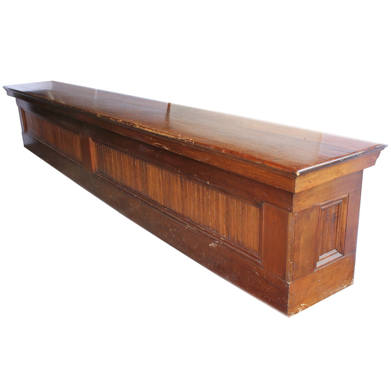 16 ft. Antique Store Wood Counter For Sale