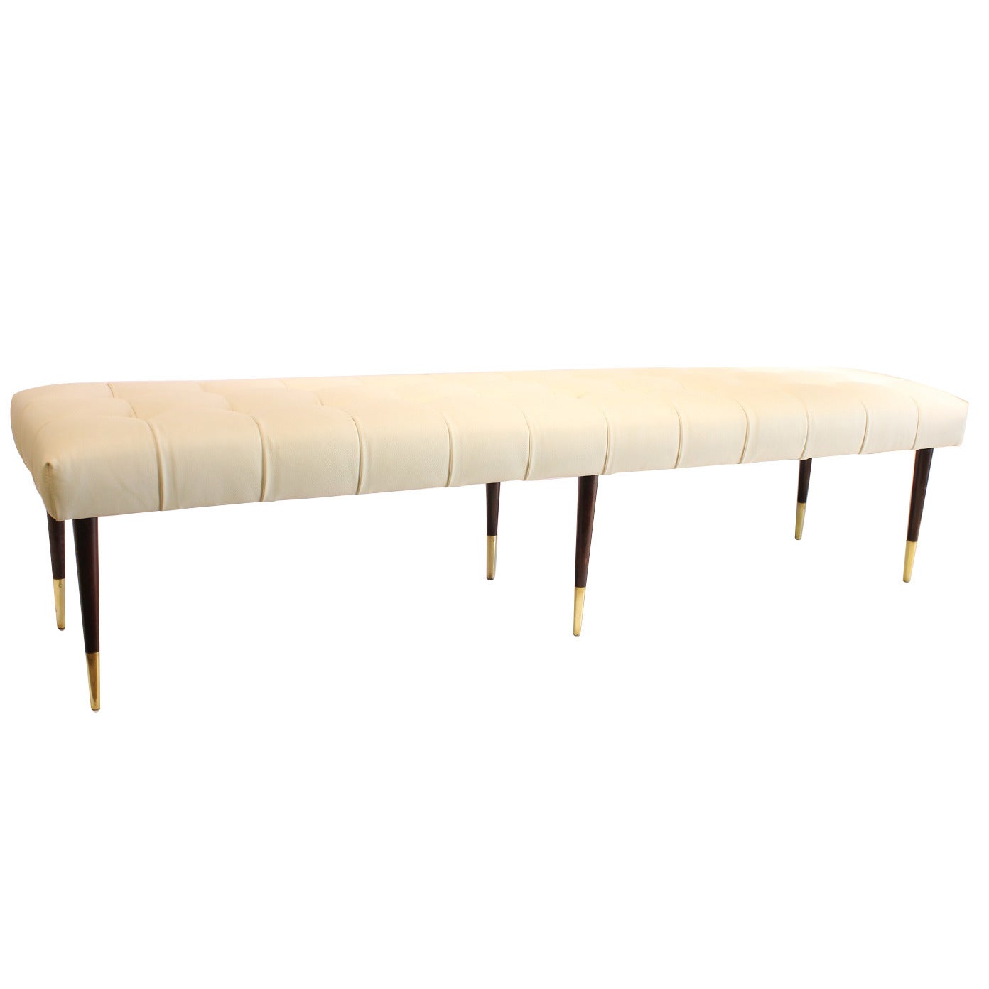 Tufted Leather Bench by Paul Frankl