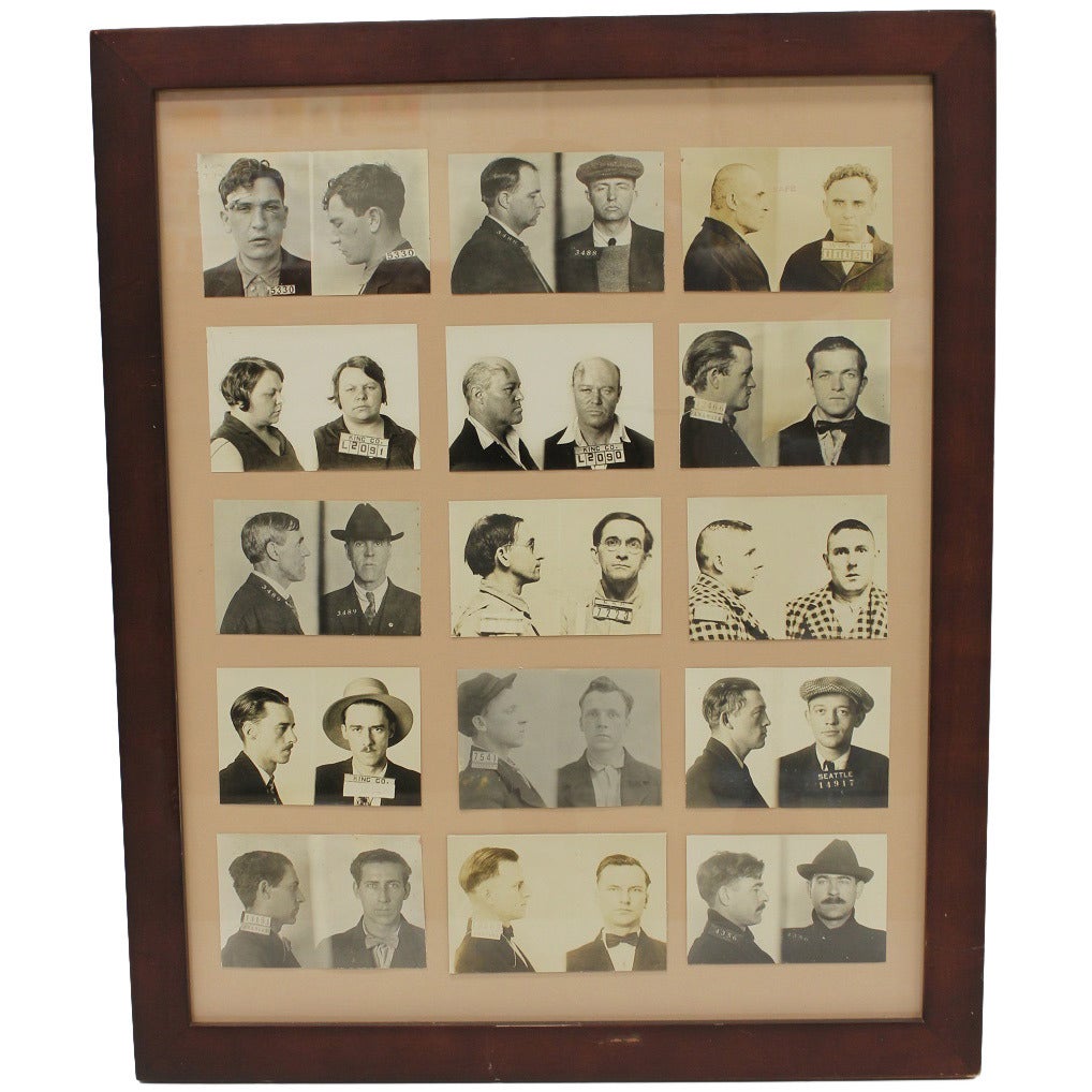 Collection of 15 Early 20th Century Mug Shots For Sale