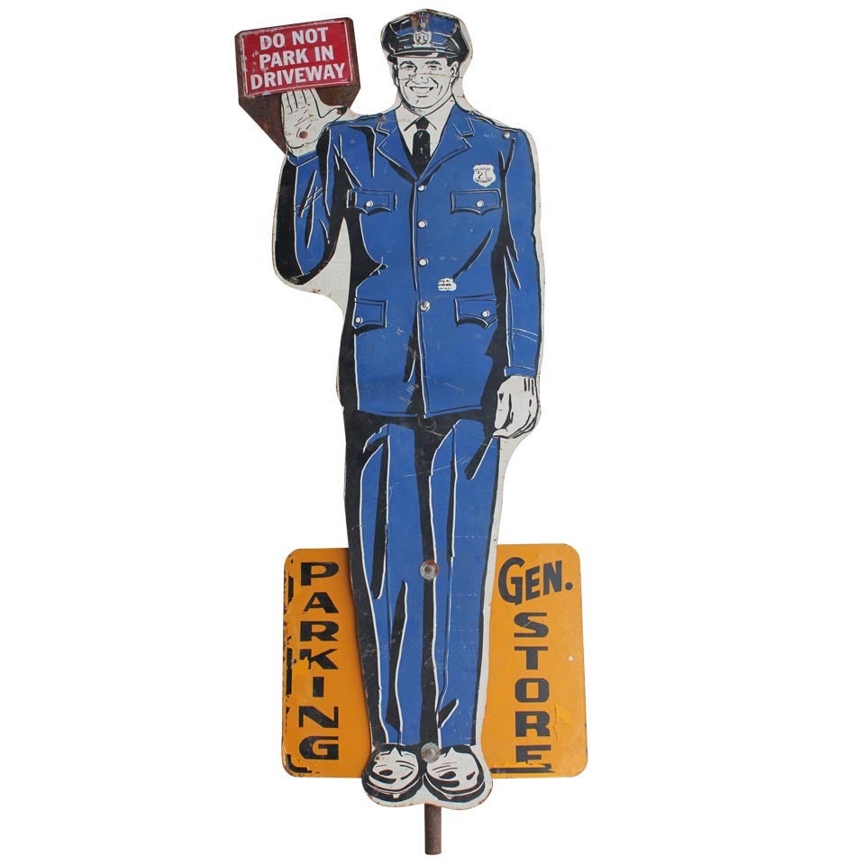 1930
s Original American New York Policeman Sign