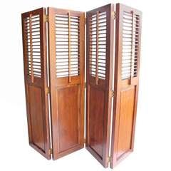 Antique Wood Library Room Divider/Folding Screen