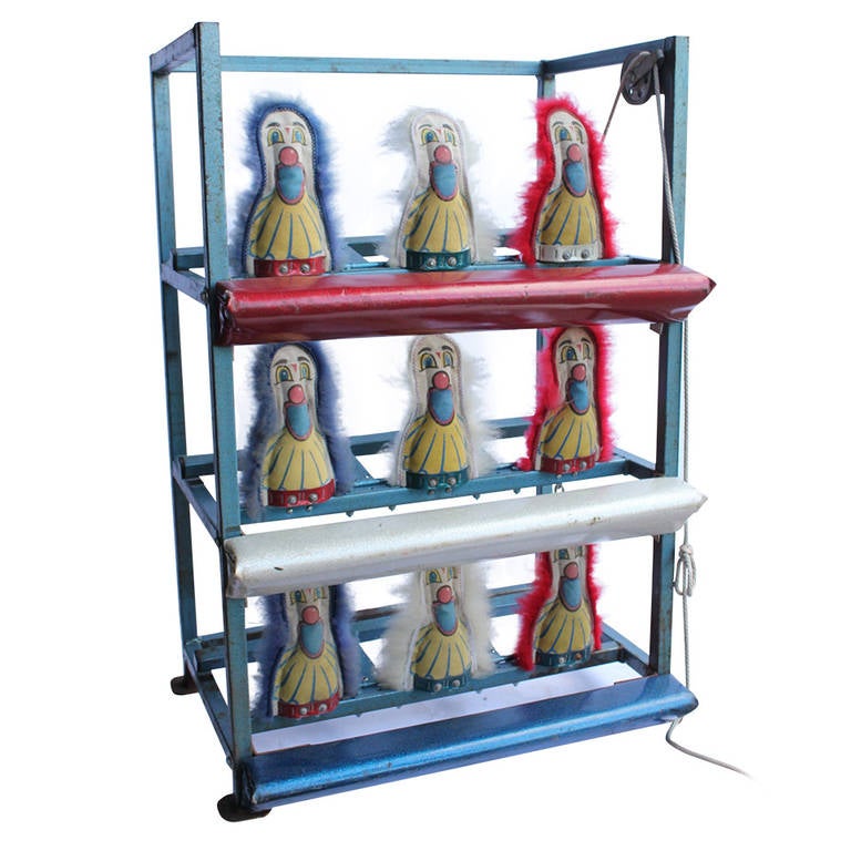 Large Vintage, Original Carnival Midway Game with KnockOver Punks at