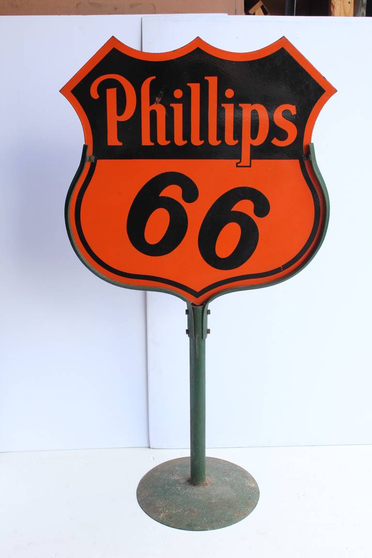 Vintage original double sided porcelain sign 