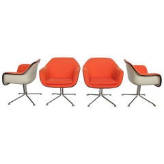 Set of Four Eames and Girard La Fonda Style Armchairs