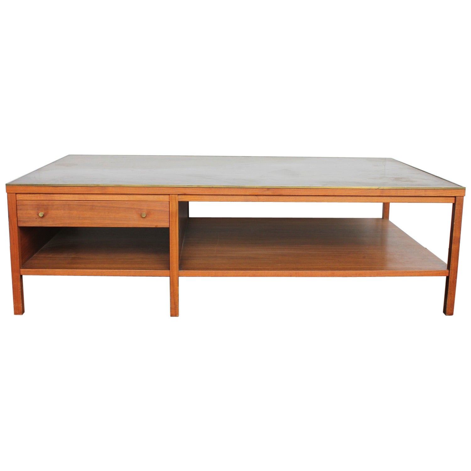 Leather-Top Coffee Table by Paul McCobb for Calvin Group For Sale
