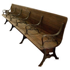 Antique Very Long 1900's American Train Station bench