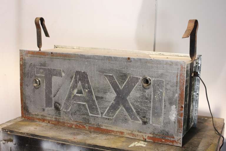 Industrial 1950's Double Sided Neon Sign TAXI