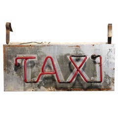Vintage 1950's Double Sided Neon Sign TAXI