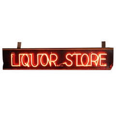 Vintage 1950's Neon Sign Liquor Store