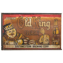1930's Original Old King Beer Sign