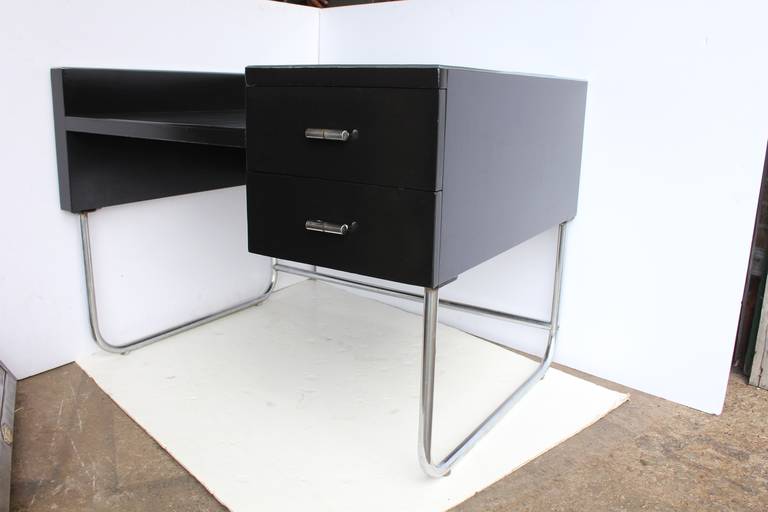 Art Deco Black Lacquered Desk by Wolfgang Hoffmann