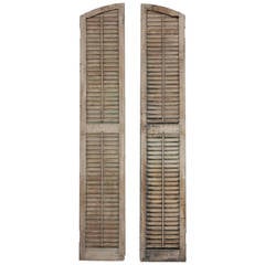 Antique 19th Century New Orleans Arched Wood Shutters, Two Sets Available
