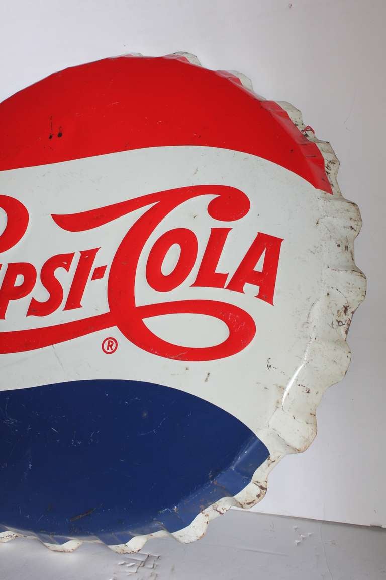 vintage pepsi bottle cap sign