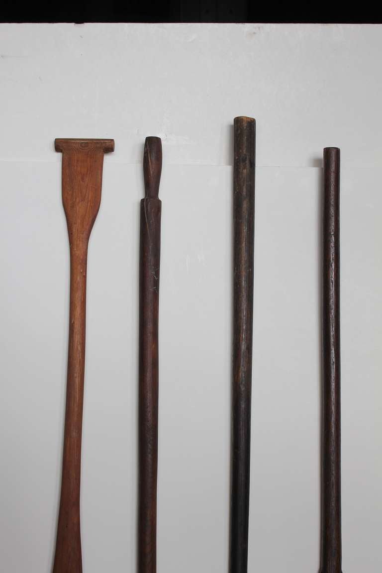 Folk Art Antique Wooden Oars