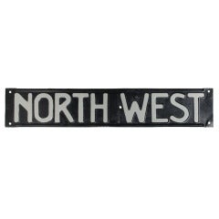 Used 1930's Original Embossed Railroad Sign " North West "