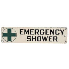 1950's American Industrial Sign " Emergency Shower "