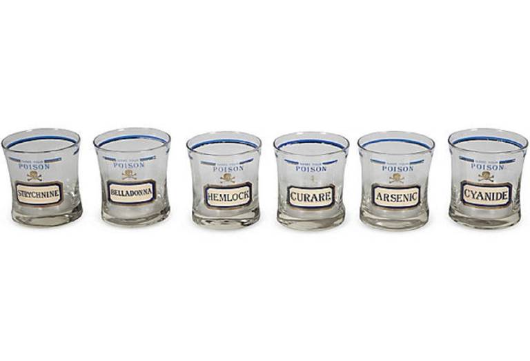 Original 1960s "Name Your Poison" Glassware