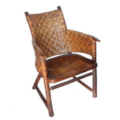 Vintage Signed Hickory Barrel Side Chair