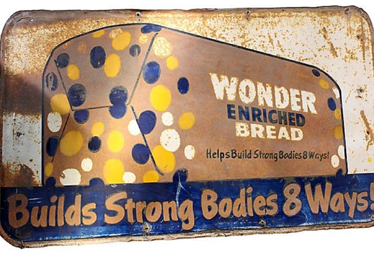 Details about   wall piece Wonder Bread Sign Vintage Builds Bodies 8 Ways metal tin sign 