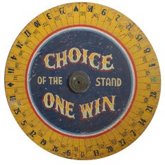 Large Antique Carnival Game Wheel