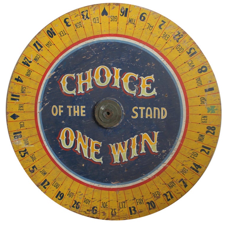 Large Antique Carnival Game Wheel at 1stDibs