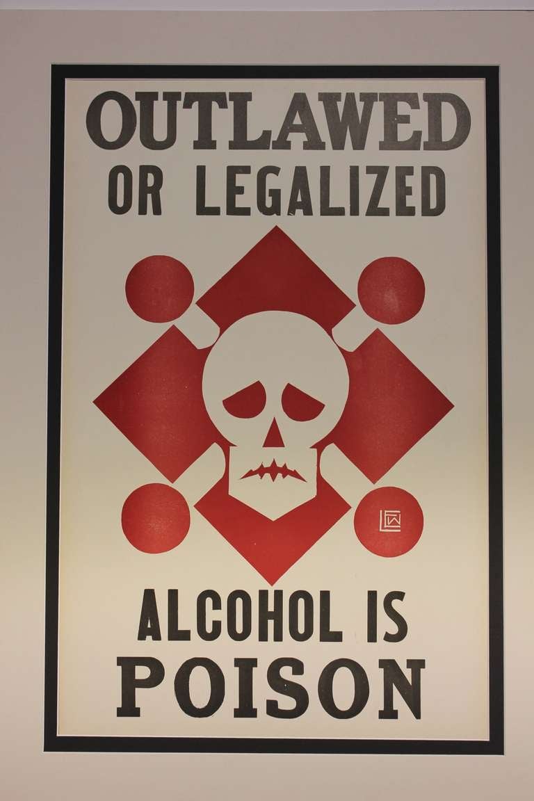 American 1930's Original Alcohol Poster by L.E.W. For Sale