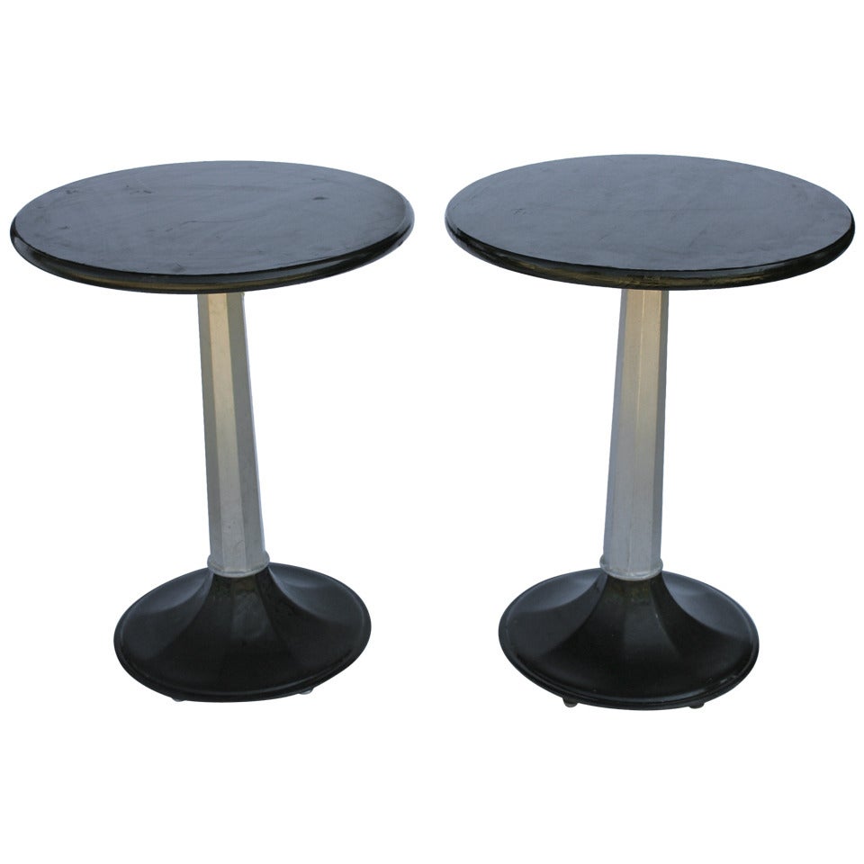 1930s Industrial Round BistroTables For Sale