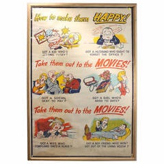 Large 1930s Original Poster, "Take Them Out To The Movies"