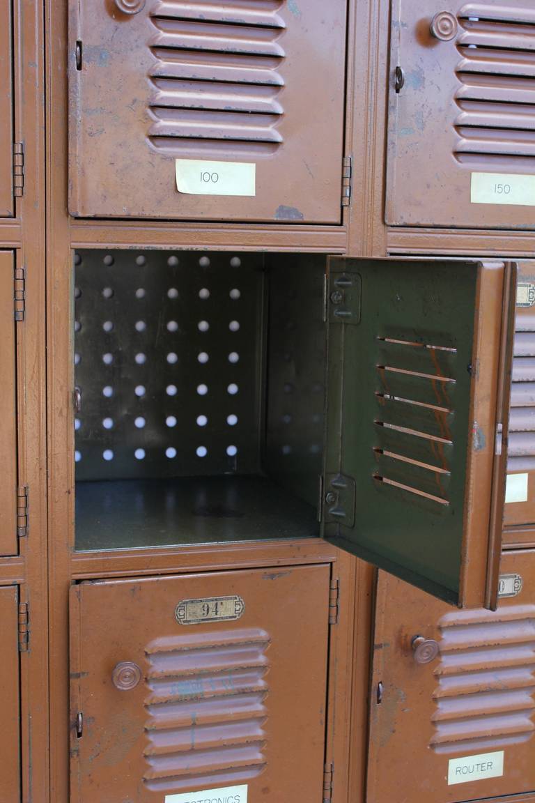 1930s Industrial Metal Lockers In Good Condition In Chicago, IL