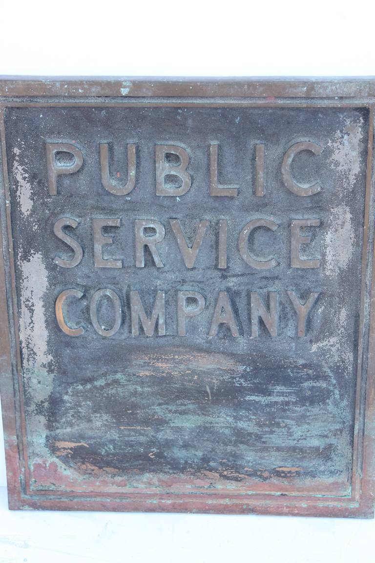 American 1900s Bronze Sign, 
