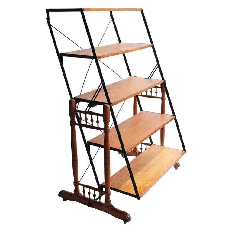 Antique Baker's Adjustable Shelves and Table at 1stDibs