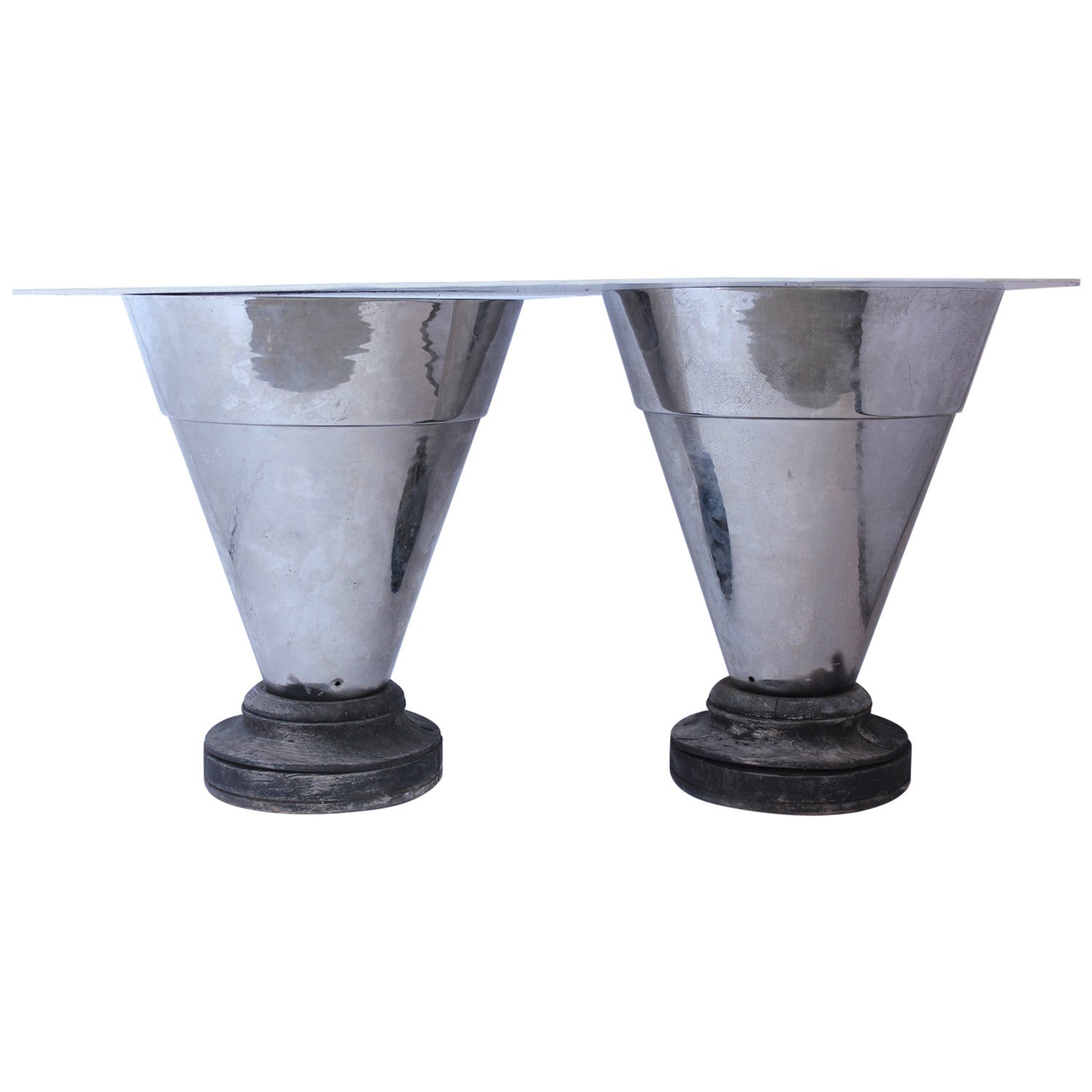 Large Early 20th Century Stylish Metal Urns For Sale