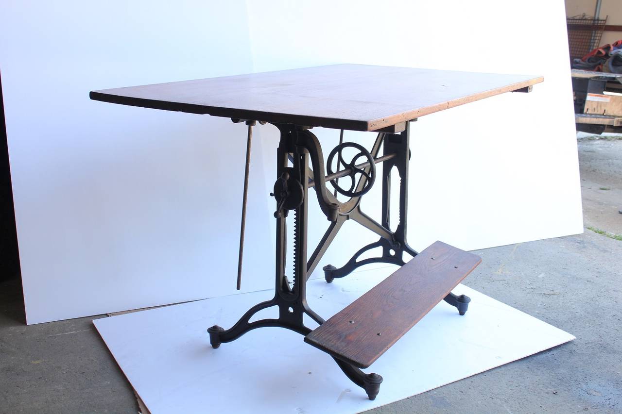 Antique "American Eagle" Drafting Table by Keuffel & Esser Co.
