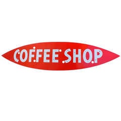 1950's California Surfboard Coffee Shop Sign