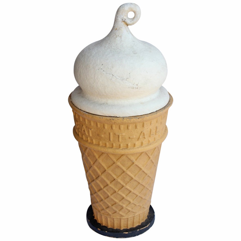 1950s Papier-Mâché Ice Cream Cone Trade Sign