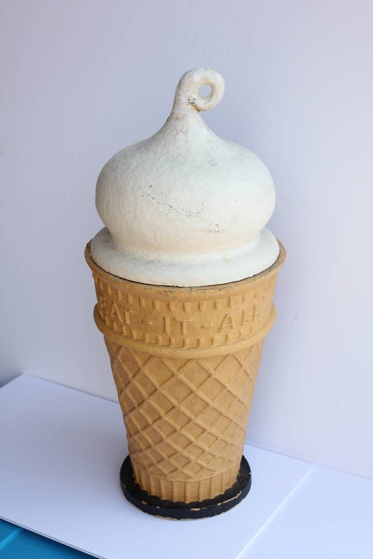 1950s PapierMâché Ice Cream Cone Trade Sign at 1stDibs