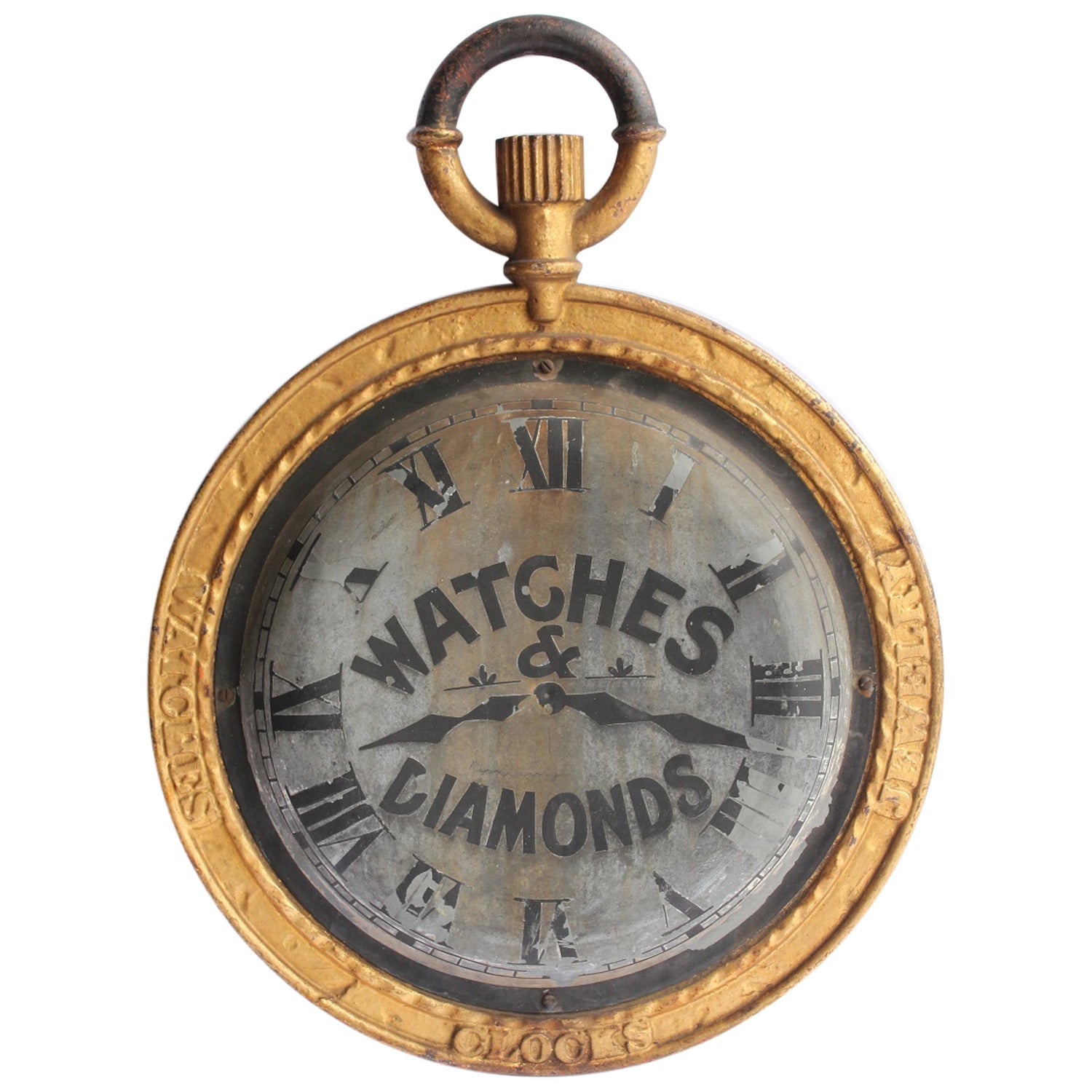 19th Century American Double Sided Watch Maker Trade Sign For Sale