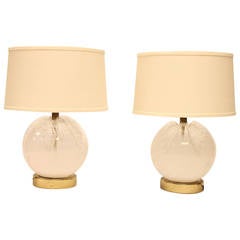 Stylish Italian Murano Glass Table Lamps By Mazzega Murano 5