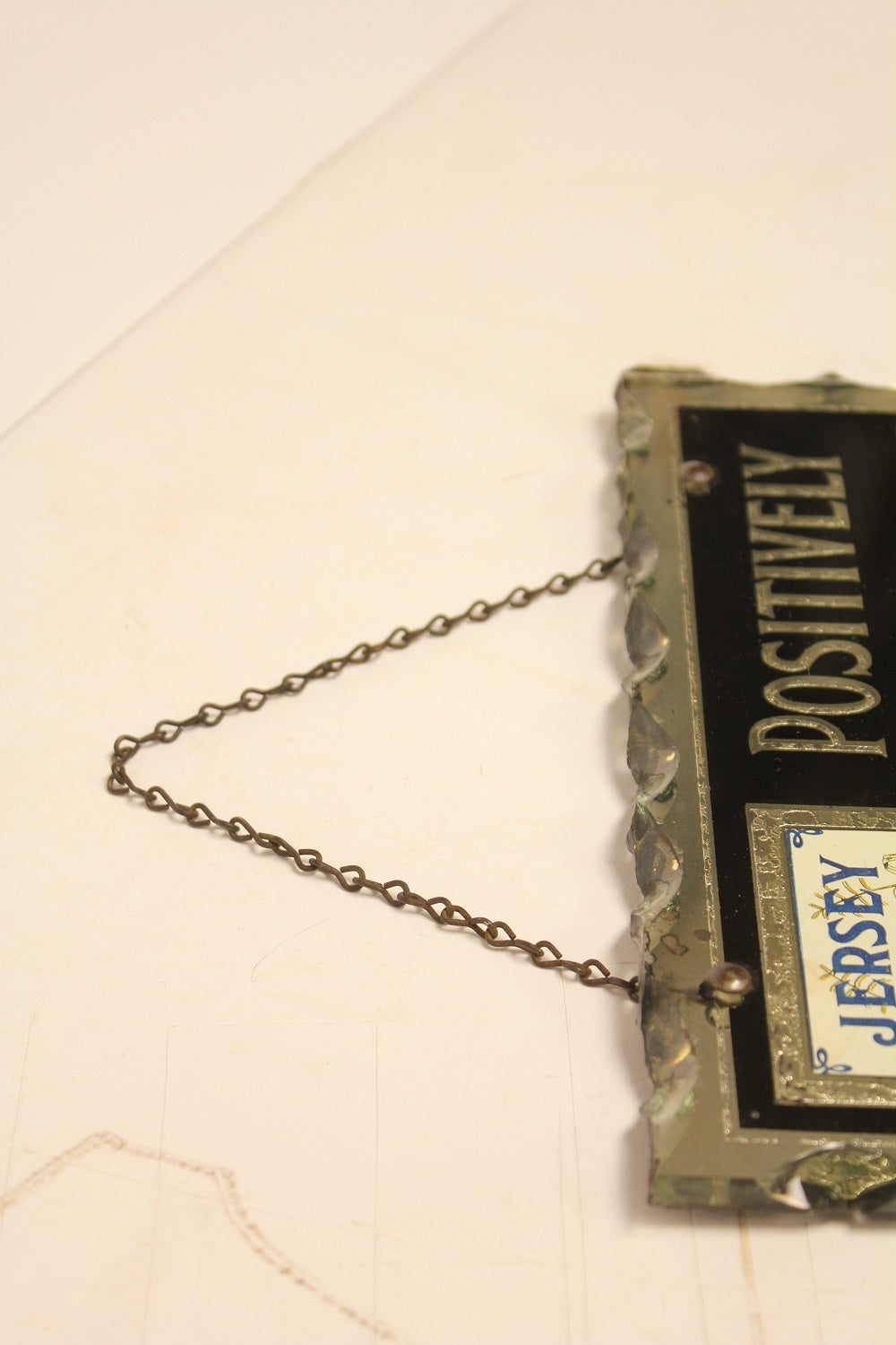 1930's Reverse Glass Painted Sign " Positively Different "