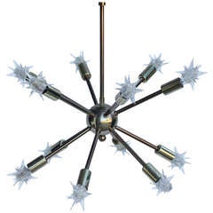 12 Light Brass Sputnik Light Chandelier