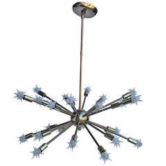 24 Light Brass Sputnik Chandelier