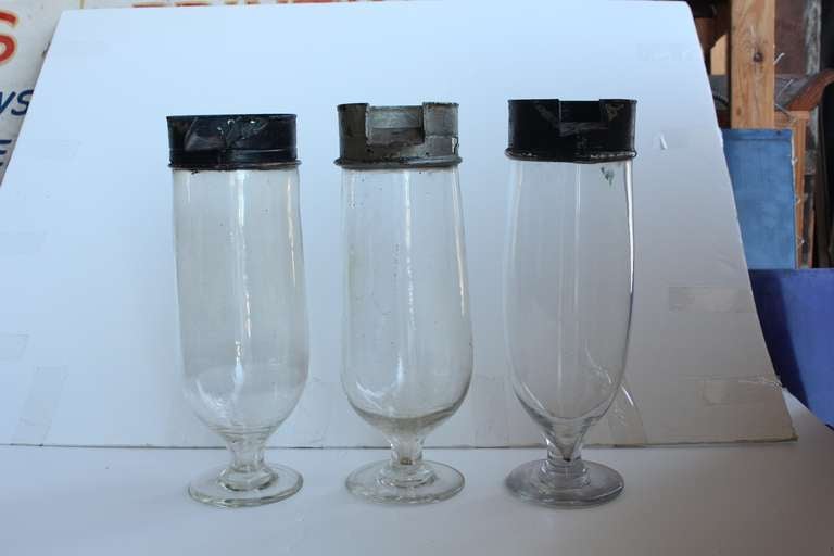 Industrial Large Antique Apothecary Glass Jars For Sale